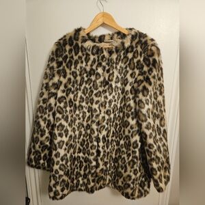 NICOLE MILLER faux fur Leaopard Coat- Sz US Large